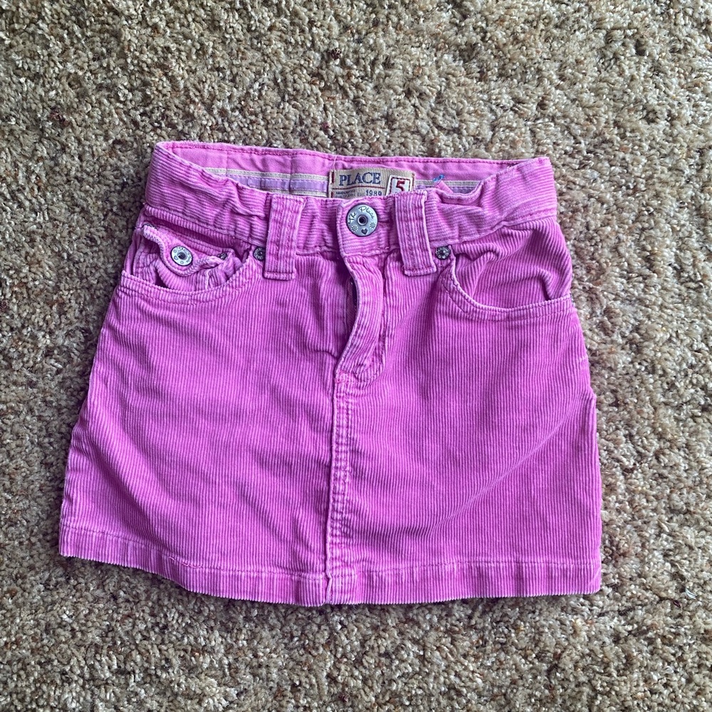 Toddler girls pink corduroy skirt